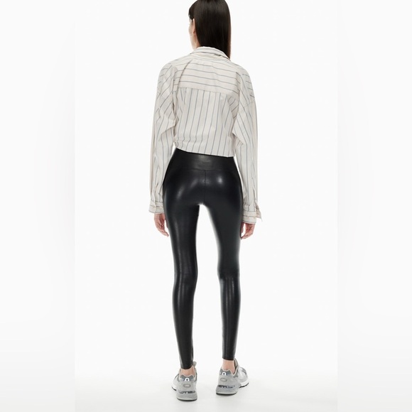 Aritzia Wilfred Free Daria Black Faux Leather Pants - Size M - Picture 7 of 13